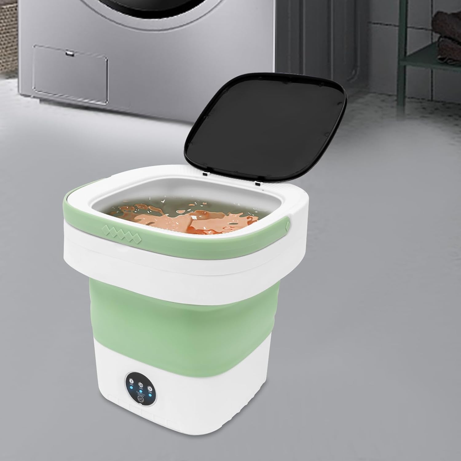 Portable Washing Machine, Mini Washer, 12l/12.68qt Large Capacity Foldable Washer, Deep Cleaning Of Underwear, Baby Clothes And Other Small Clothes For Apartments, Dormitories, Hotels (Green)