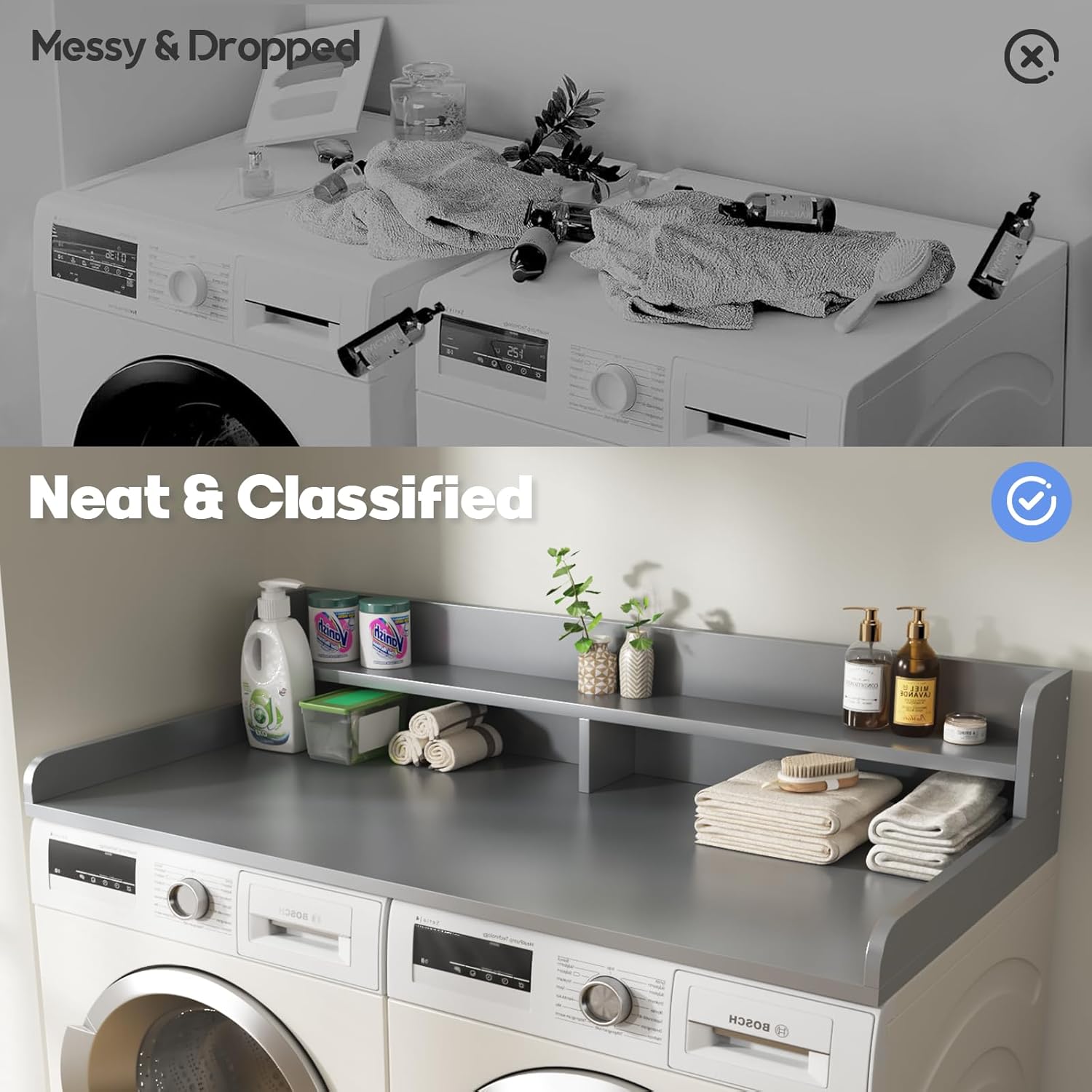 2-Tier Washer and Dryer Countertop with 2.75