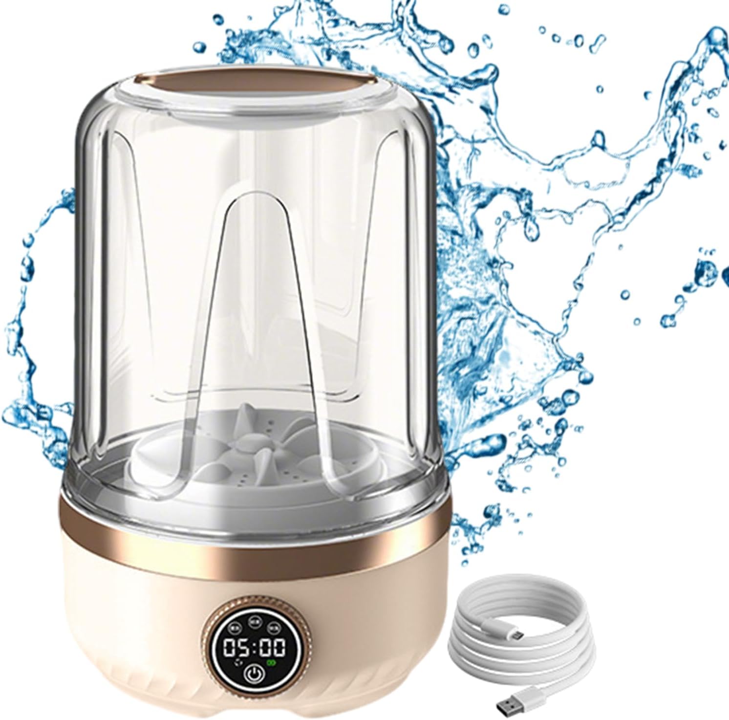 Portable Mini Washing Machine, With Compact Rechargeable Washer, 15.1x23cm, Underwear Washing Machine, Cordless Compact Washer, Lightweight And Portable Design, For Panties, Socks And Towels