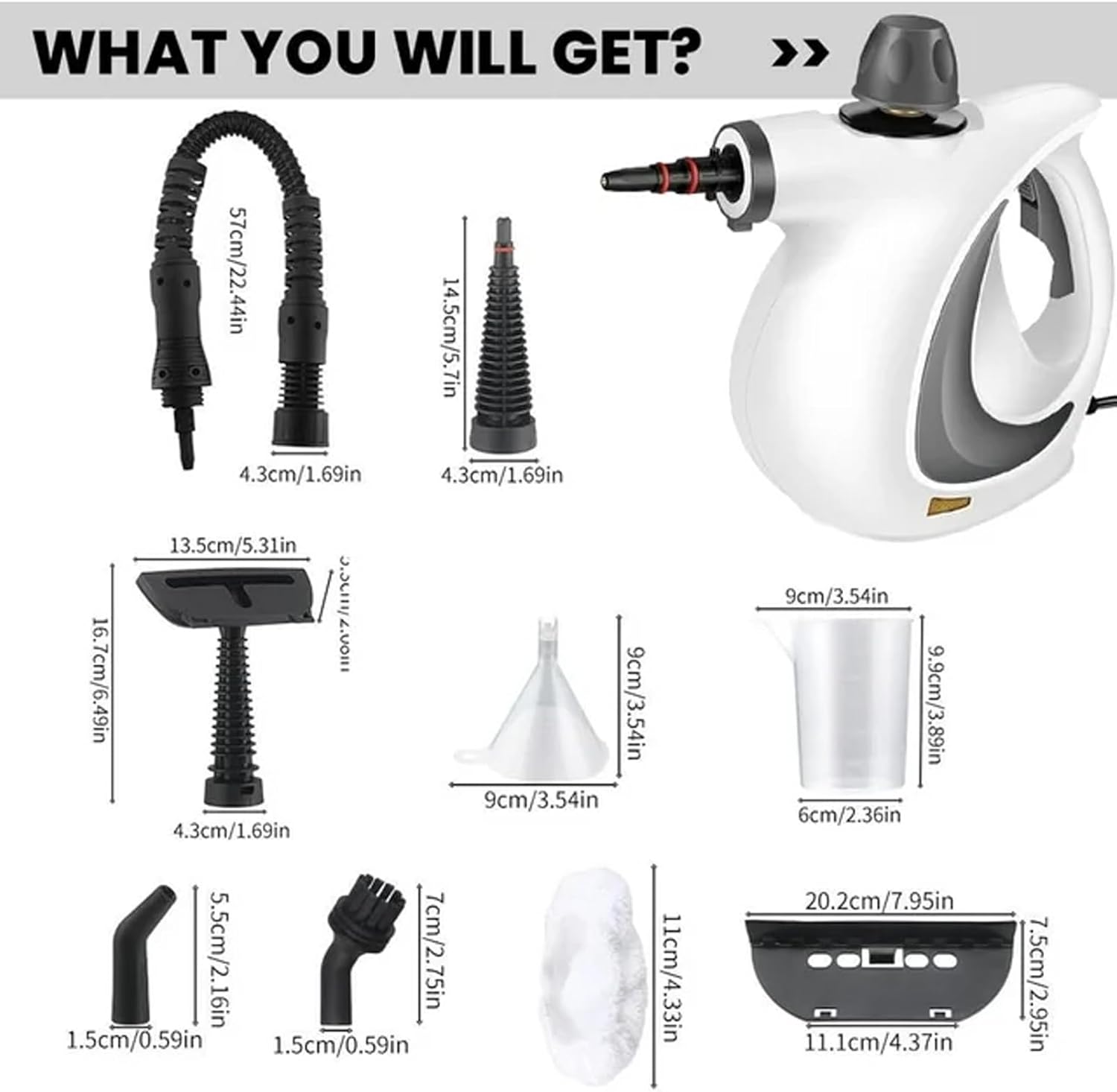 Steam Cleaner Handheld, 2025 Upgrade High Pressure Steamer for Home Cleaning, Car Interior, Kitchen, Furniture,Carpet, Tile|Multiple Nozzles (1Set+8 Fiber Cloth)