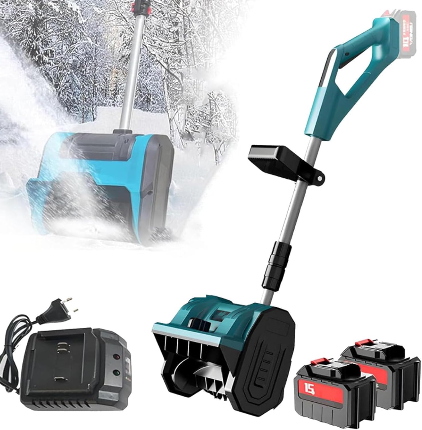 Snow Shovel, Cordless Electric Snow Shovel,Hand-Powered Household Snow Removal Tools,for Home, Yard, Lawn, and Patio (2Xbattery)