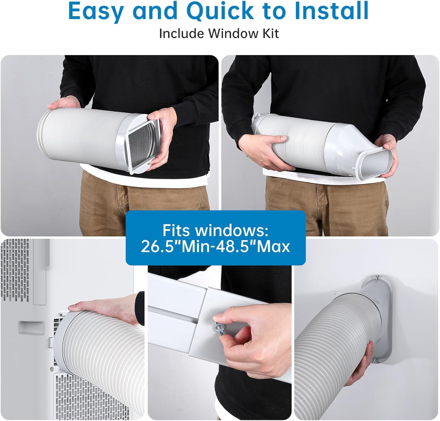 8000 BTUs Portable Air Conditioner, 3 in-1 AC Unit For 350 Sq. Ft. With Built-In Dehumidifier, 2-Speed Fan, 24-Hour Timer, Remote Control, Led Display For Bedrooms