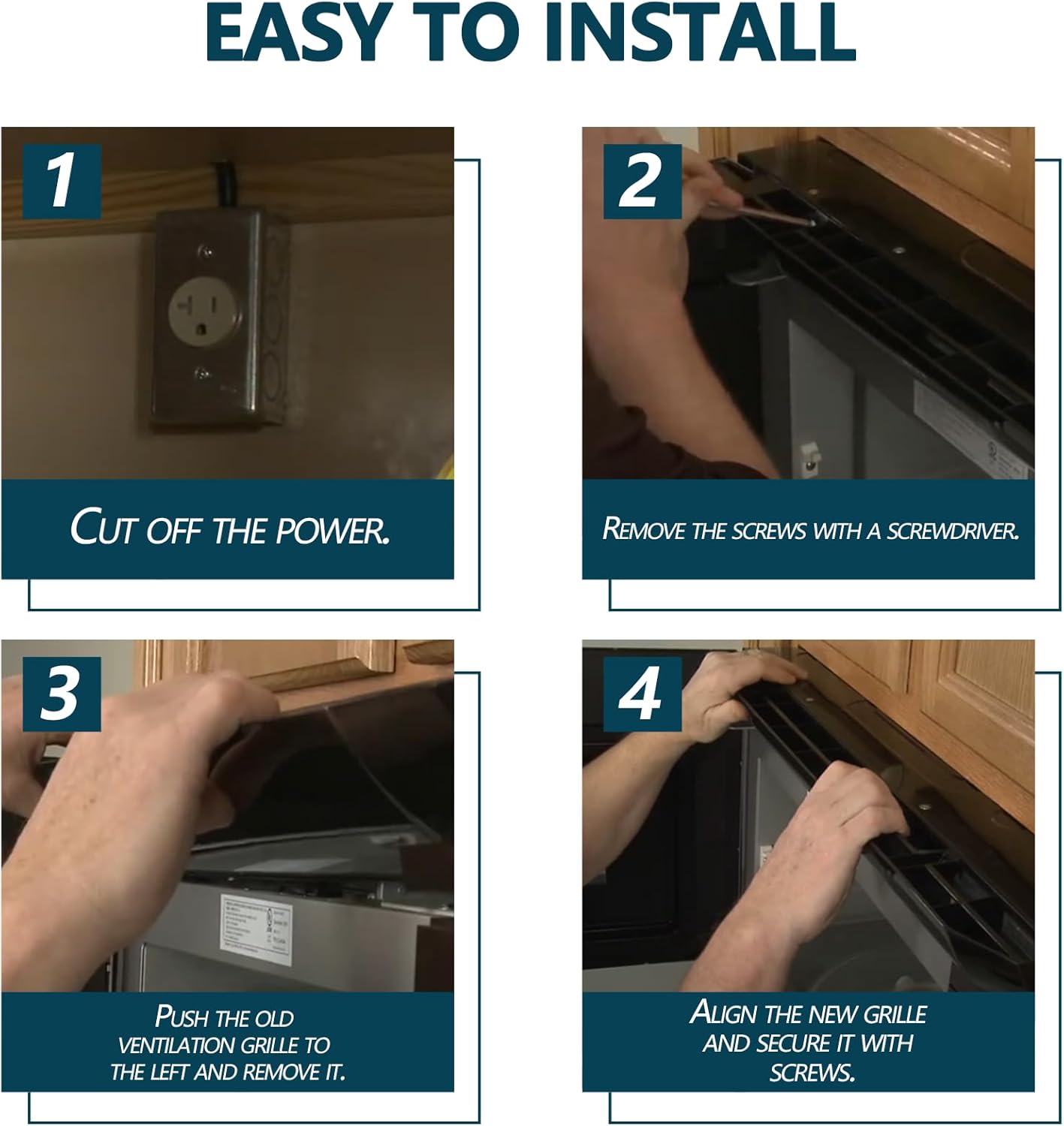 WB34X25406 Microwave Vent Grille, Compatible with GE JNM3163DJ1BB, JNM3163RJ1SS, JNM3184DP8BB JVM3162RJ1SS Top Vent Grille, Microwave Vent Kit Replaces 4465386 AP6040821 PS11774030 EAP11774030
