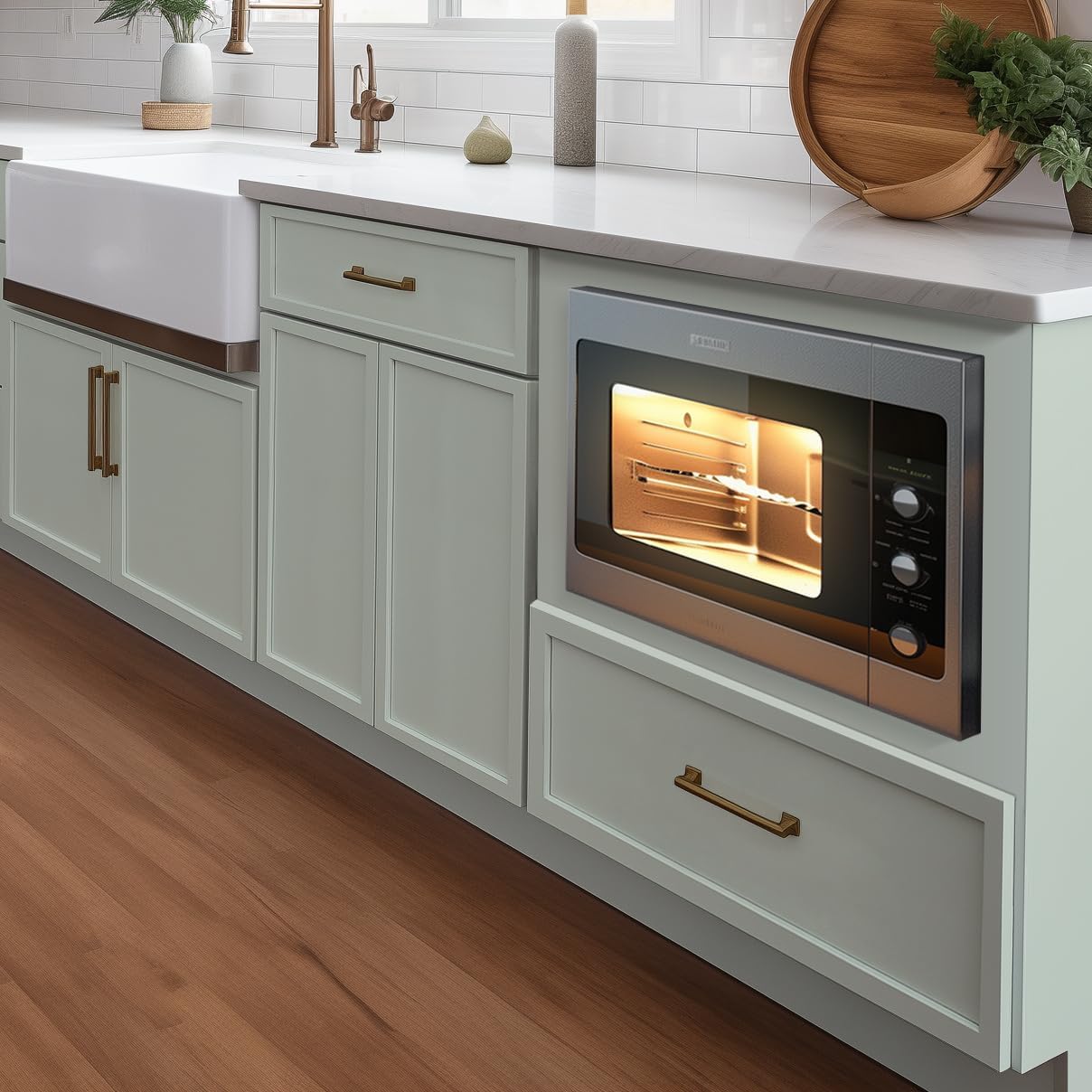 Microwave Base Cabinet – Solid Wood Shaker Style Kitchen Storage Base Unit with Drawer & Soft-Close Doors, RTA Pantry Cupboard for Dining Room, Coffee Bar 30