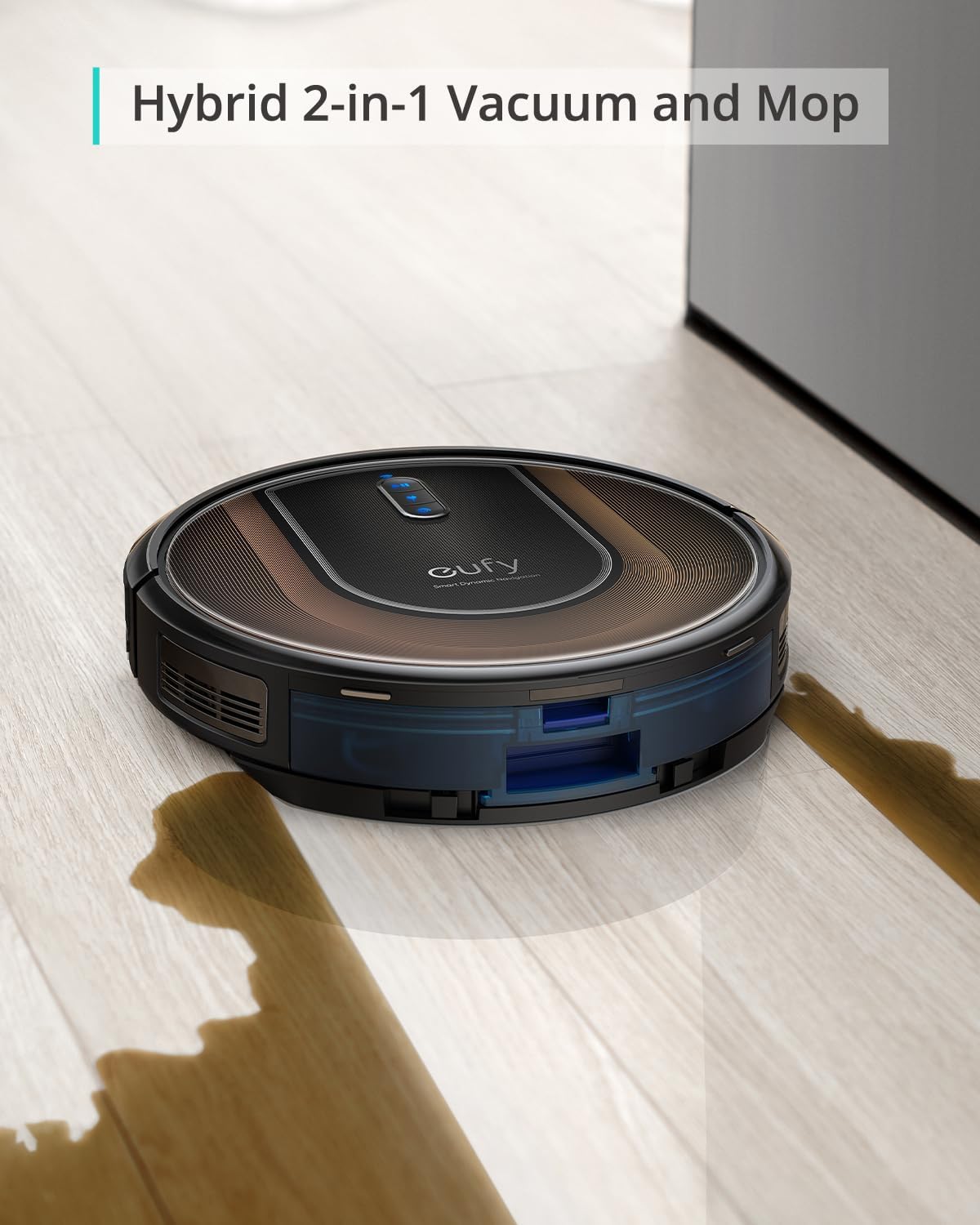 eufy Like-New RoboVac G30 Hybrid SES, 2-in-1 Sweep and mop, Self-Emptying Robot Vacuum, Dynamic Navigation, Allergy Care, 2000 Pa Strong Suction, Wi-Fi, Carpets and Hard Floors (Renewed)