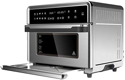 Megachef 10 in 1 Electronic Multifunction 360 Degree Hot Air Technology Countertop Oven, Silver Chrome, 25 Liter Capacity