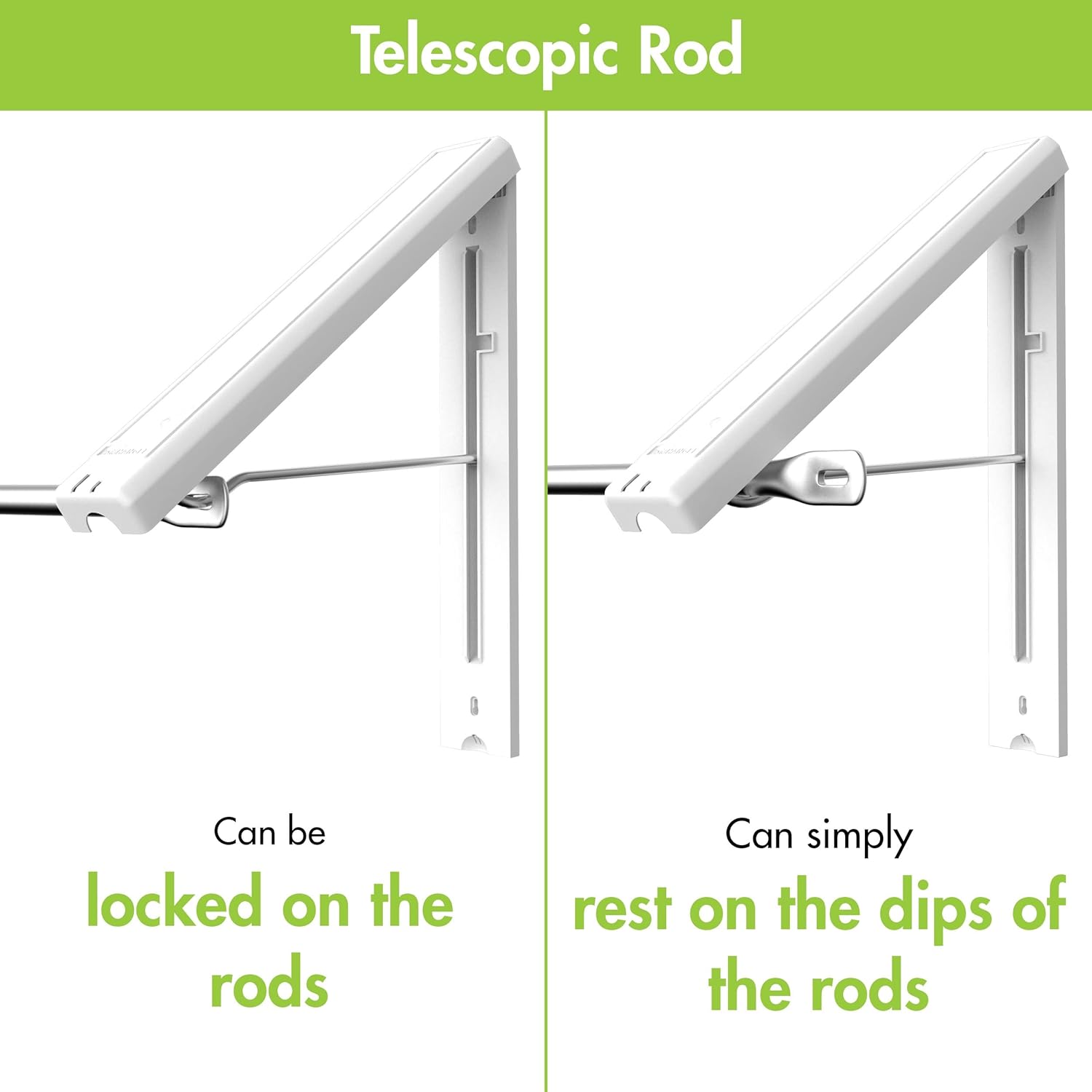 QuikCLOSET Wall Mounted Clothes Drying Rack – Space-Saving Laundry Drying Rack with Telescopic 36-60