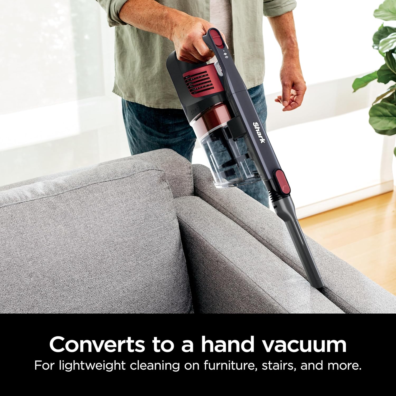Shark WZ250RD Pet Pro Cordless Stick Vacuum with PowerFins Brushroll, XL Capacity, Self-Cleaning BrushRoll, LED Headlights, 40min Runtime, Perfect for Pets, Red (Renewed)