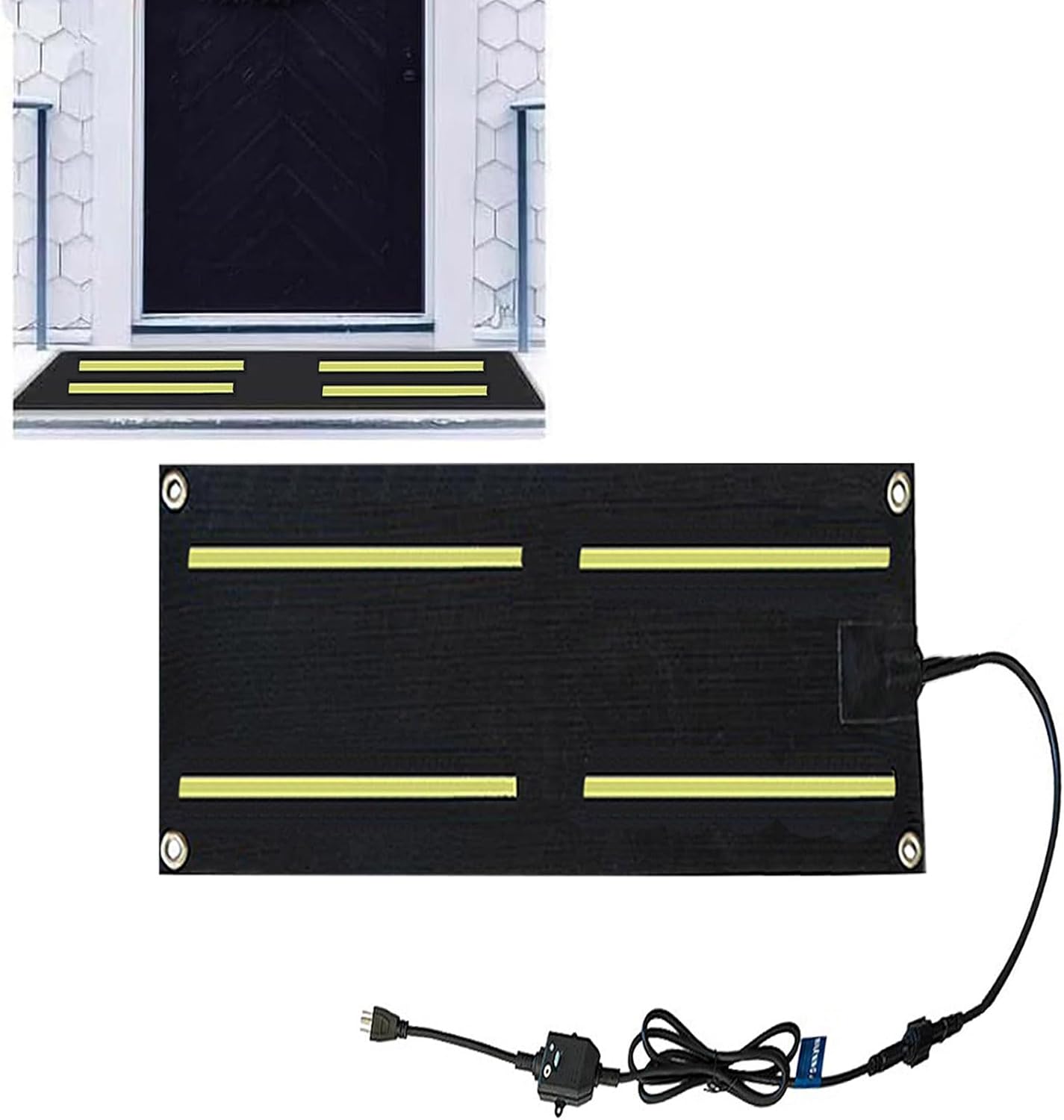 Heated Snow Melting Mat, Outdoor Snow and Ice Melts Mat for Winter Snow Removal, Large Size Non-Slip Rubber Melting Pads for Walkways Paths, Driveways,40x60inch/101.6x152.4cm