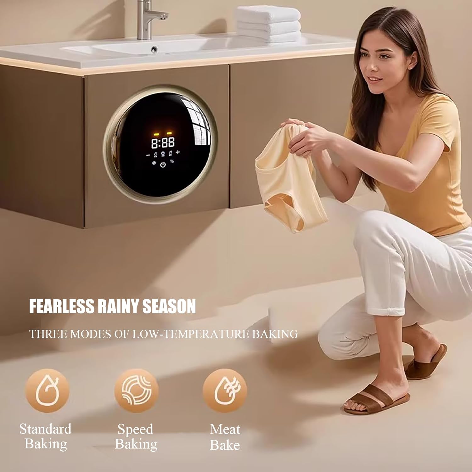 Portable Mini Washing Machine - Wall-Mounted Countertop Washer & Dryer Combo for Small Clothes, Underwear & Socks - Compact, Efficient & Space-Saving Solution