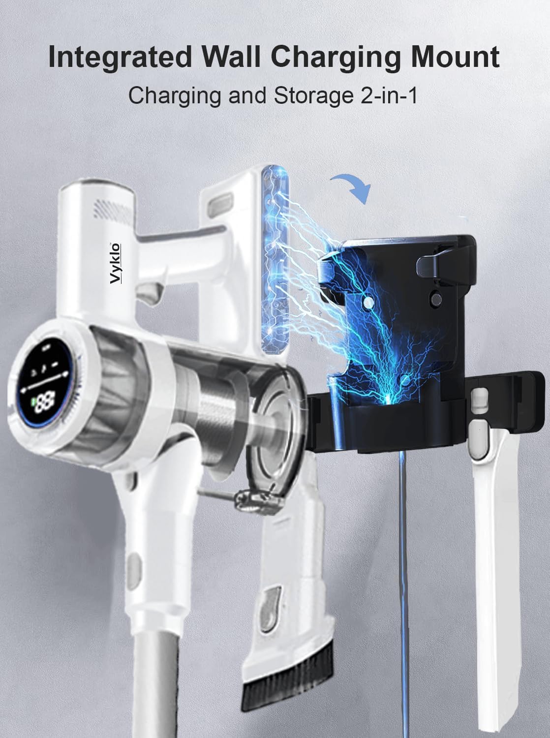 Cordless Vacuum Cleaner, 600W 55Kpa 70Mins Stick Vacuum Cleaners for Home, AUTO Dust Detection/LED Touch Display, Rechargeable Wall Mount, Wireless Handheld Vacuum for Pet Hair/Carpet/Hard Floor