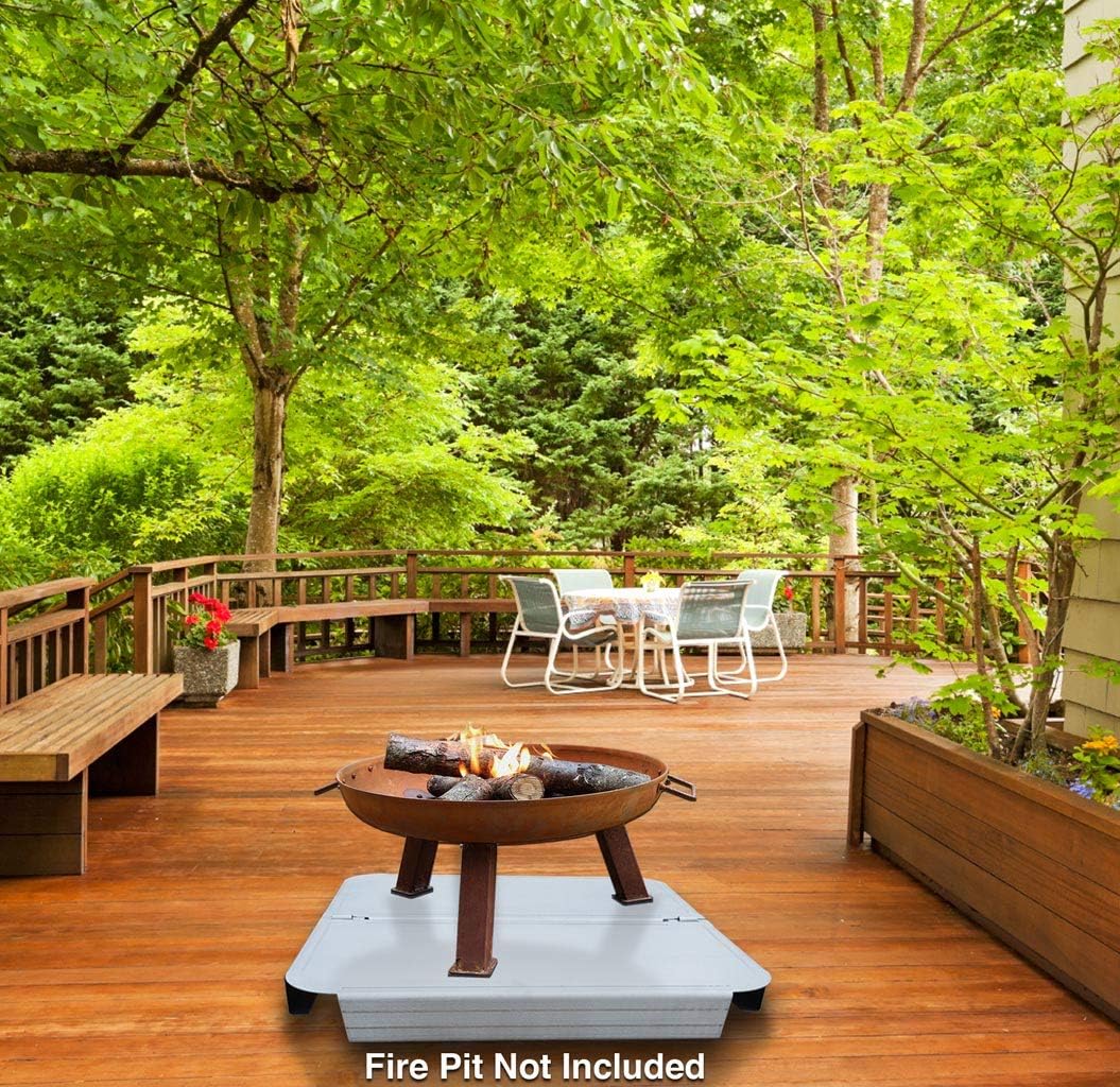 Deck Defender & Grass Guard PAD - Fire Pit Base & Heat Shield - Metal Fireproof Pad for Under Fire Pit - Heat Resistant Protector for Outdoor Deck, Grass, Patio - Protect Surfaces from Heat Damage