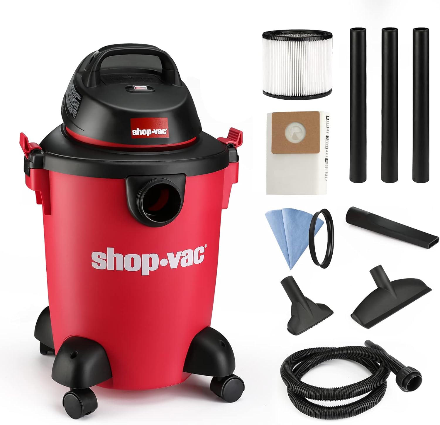 Shop-Vac 6 Gallon 3.0 Peak HP Wet Dry Vacuum, 3 in 1 Function Heavy-Duty Shop Vacuum with Filters, Attachments, Ideal for Home, Jobsite, Garage, Car & Workshop. 5971636