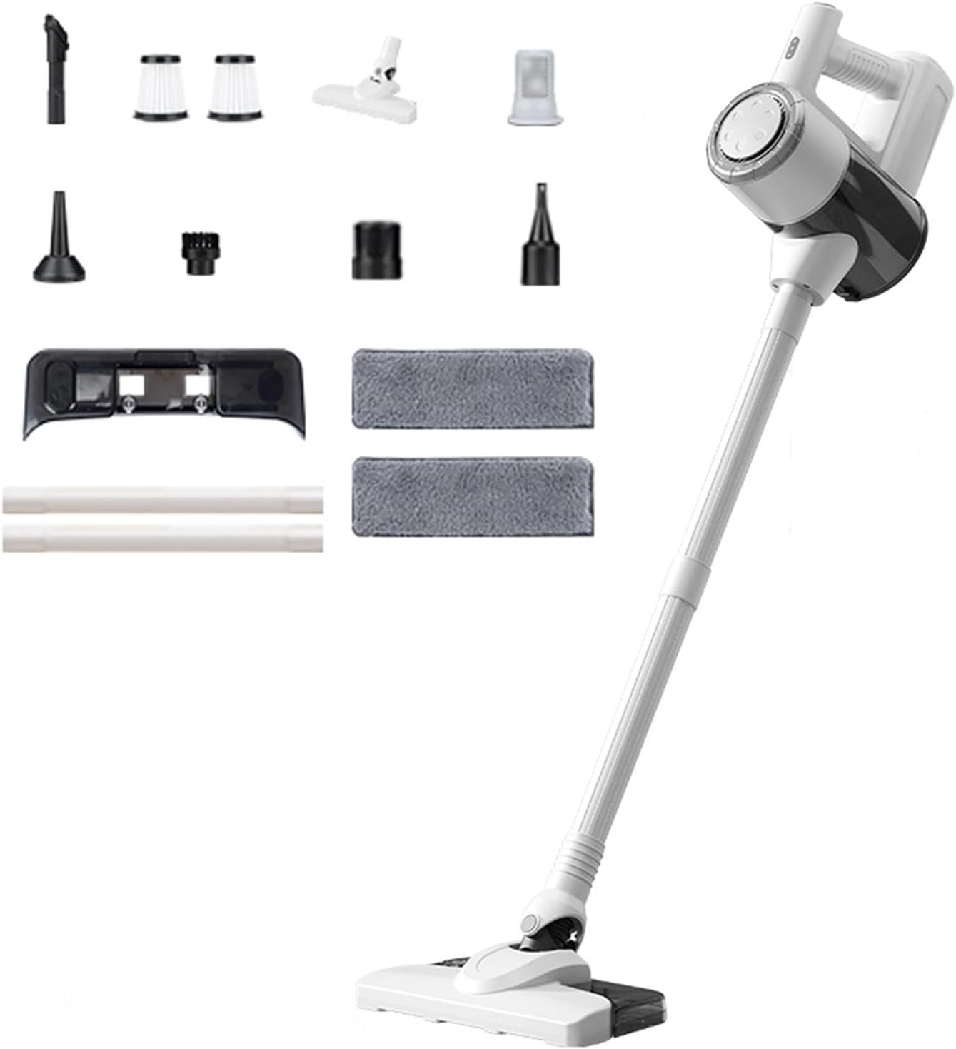 Lightweight Cordless Wireless Vacuum Cleaner for Home 5 in 1, 18Kpa, 8000mah Battery, Cordless Car Vacuum Cleaner Self-Standing Cordless Vacuum Mop for Home Carpet Floor Pet Hair,White