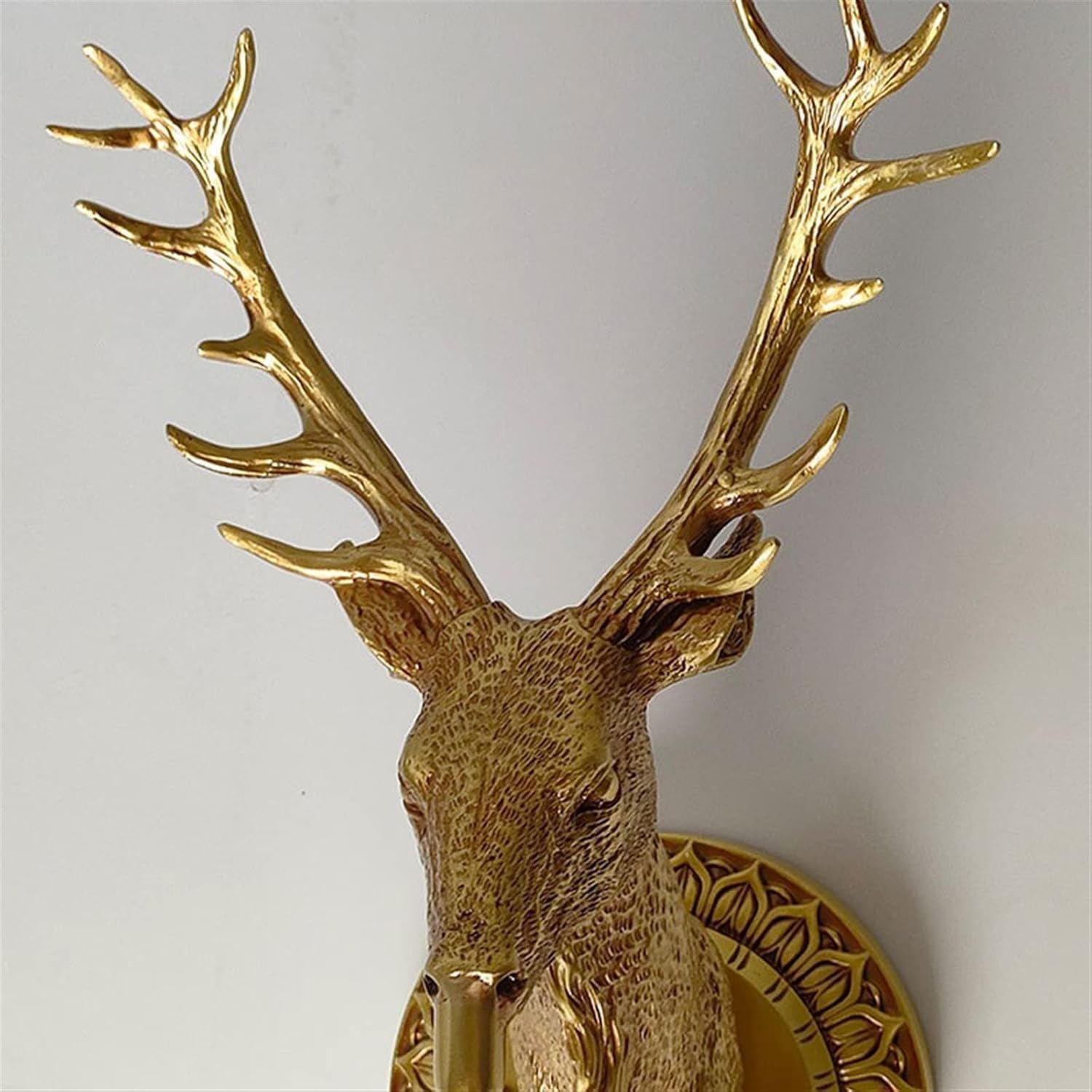 Deer Head Copper Wall Sconce Beautiful Crystal Decorative Bedroom Bedside Lights,Household
