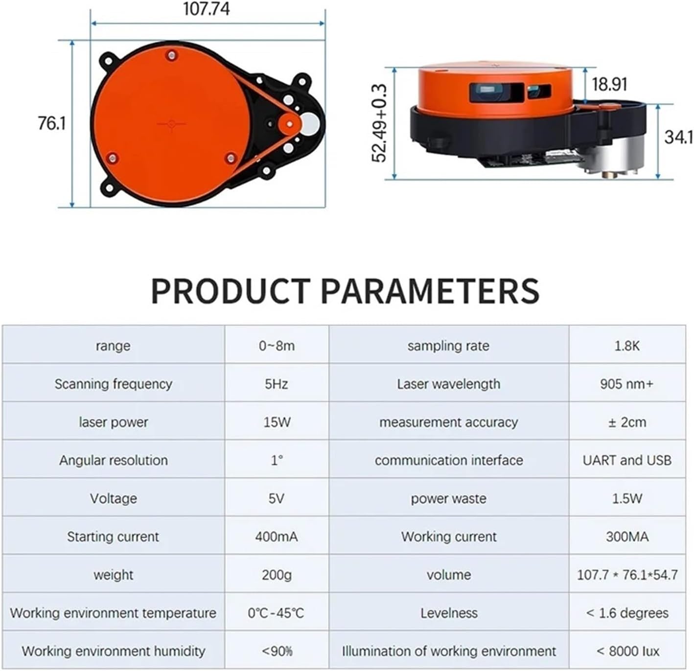 Laser Distance Sensor，Compatible for Roborock S7 S5 Max S6 Spare Robot Vacuum Cleaner LDS Parts Accessories