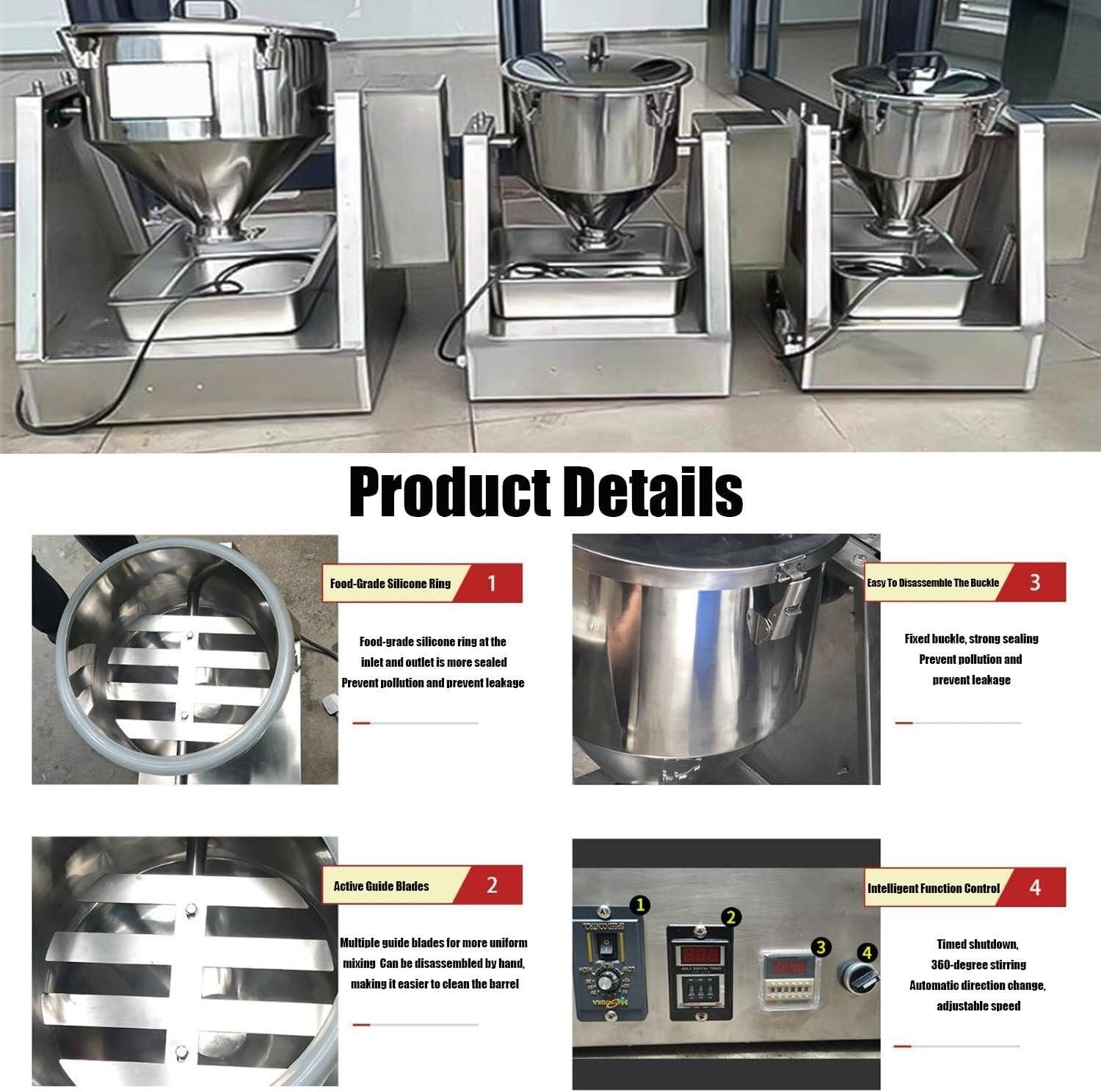 Electric 304 Stainless Steel Powder Blender,Dry Powder Granule Mixer,Laboratory Mixing Equipment,Small Dry Powder Mixing Machine(40L)