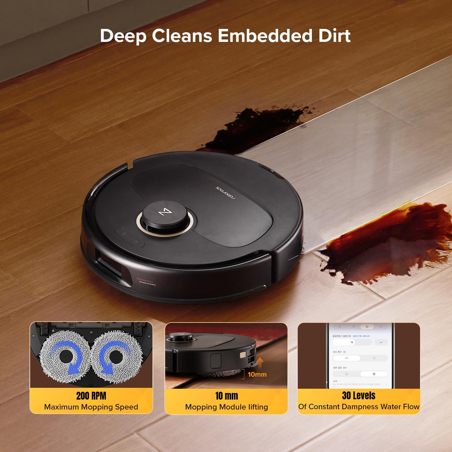 roborock Qrevo S5V Robot Vacuum Cleaner with Zero-Tangling Side Brushes Replacement Bundle