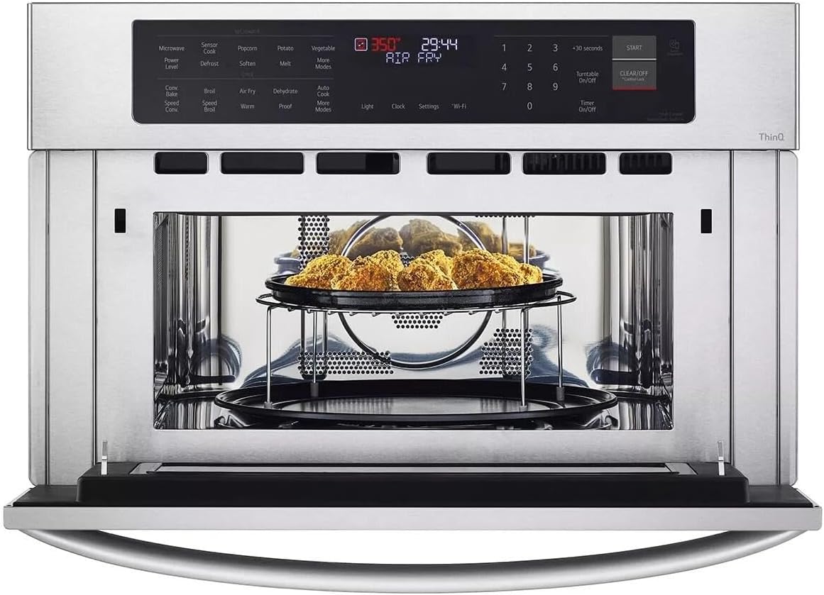 LG 30 in. Width 1.7 cu. Ft. Smart Stainless Steel Built-in Microwave and Speed Oven with Convection and Air Fry MZBZ1715S