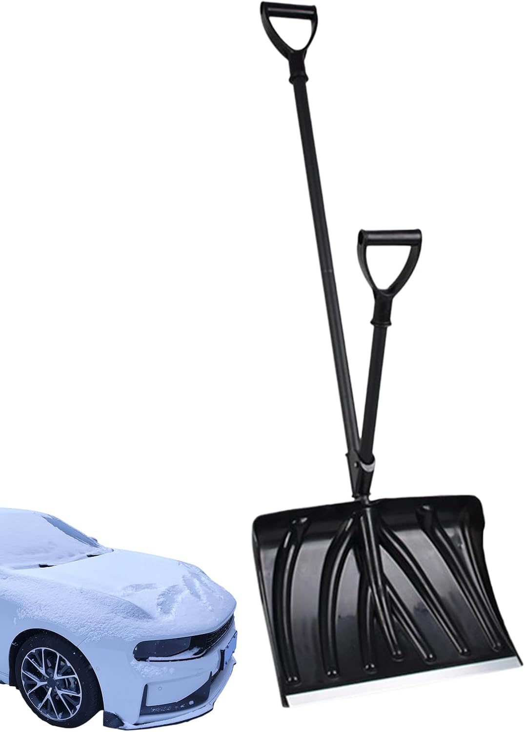 Heavy Duty Snow Shovel,Non-Slip Grip Wide Scraper - Ergonomic Shovel Snow Removal Equipment - for Pathway Walkway Outdoor Car Camping Home Garage Yard Garden Winter Mud