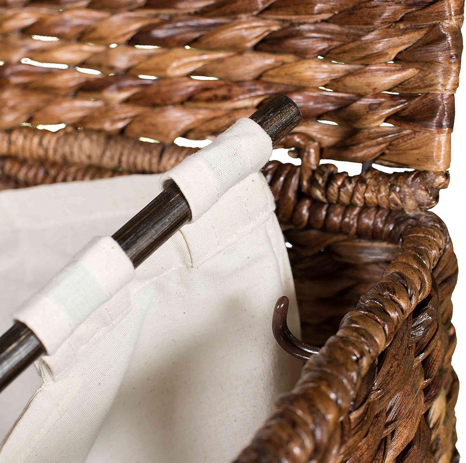 BIRDROCK HOME Seagrass Square Laundry Hamper with Removable Bag - Handwoven with Durable Abaca Fibers - Long Lasting Laundry Bin Storage for Dirty Clothes - Organizer Basket Use for Bedroom & Bathroom