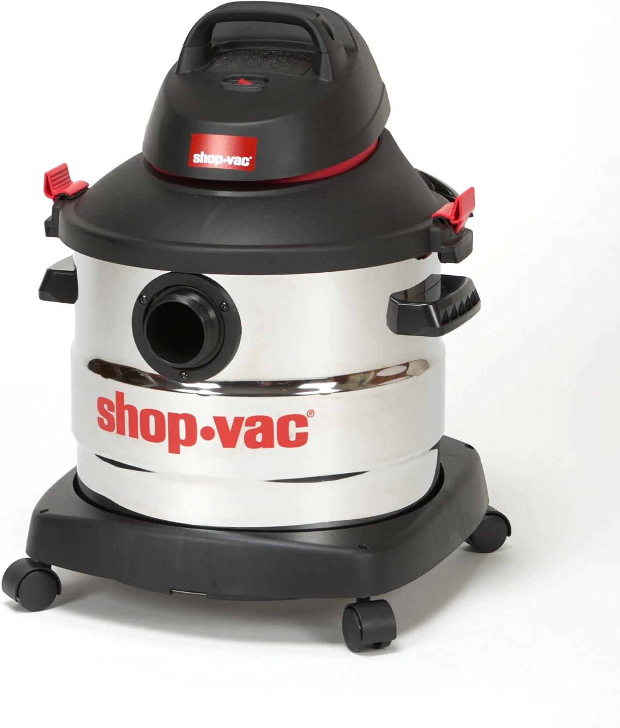 Shop-Vac 5989405 8 Gallon Wet/Dry Vacuum, 6.0 Peak HP, Stainless Steel, 12 Ft Hose, Ideal for Home & Commercial Use