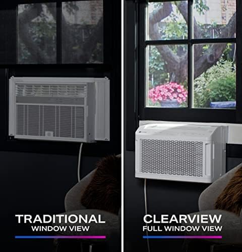 GE Profile ClearView Inverter Window Air Conditioner Unit, 12,200 BTU, Energy Efficient Cooling up to 550 sq ft., Ultra Quiet, SMART Home Capable, Includes Remote, White
