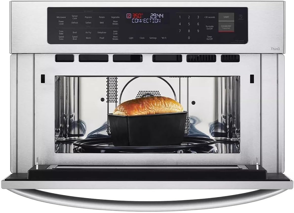 LG 30 in. Width 1.7 cu. Ft. Smart Stainless Steel Built-in Microwave and Speed Oven with Convection and Air Fry MZBZ1715S