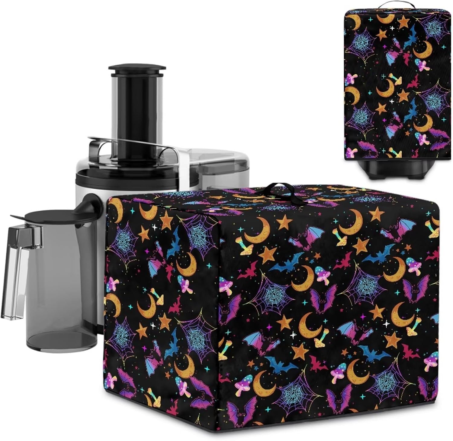 Halloween Bat Moon Blender Dust Cover for Kitchen – Stylish Juicer Cover with Floral Prints, Fits Most Blenders & Stand Mixers, Easy to Clean & Foldable, Home Decor