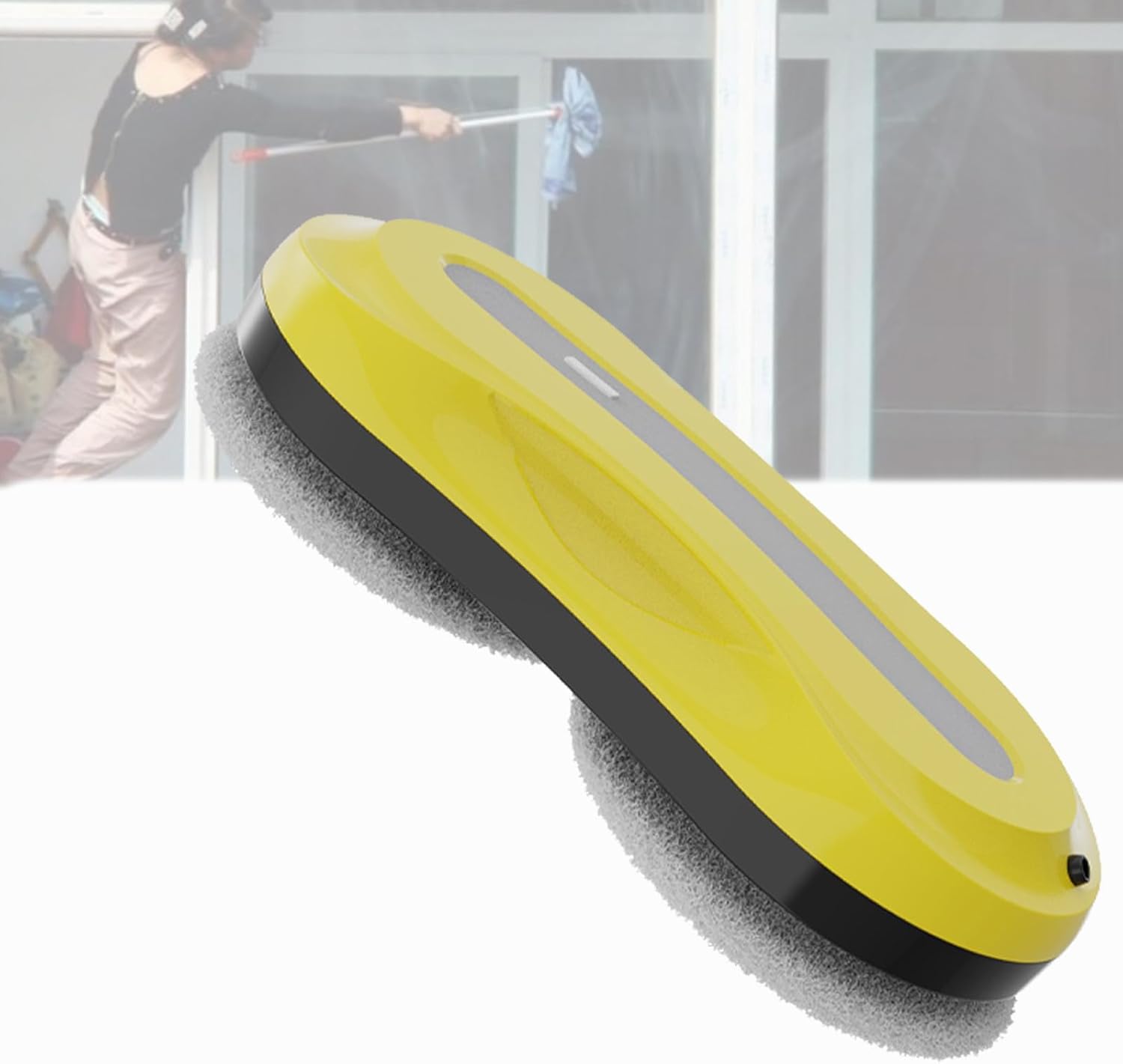 Remote Control Window Washer Robot, Smart Window Washer Robot, UPS Power Protection, Wireless Remote Control Command, Suitable for Outdoor/Indoor High Rise Windows,Yellow