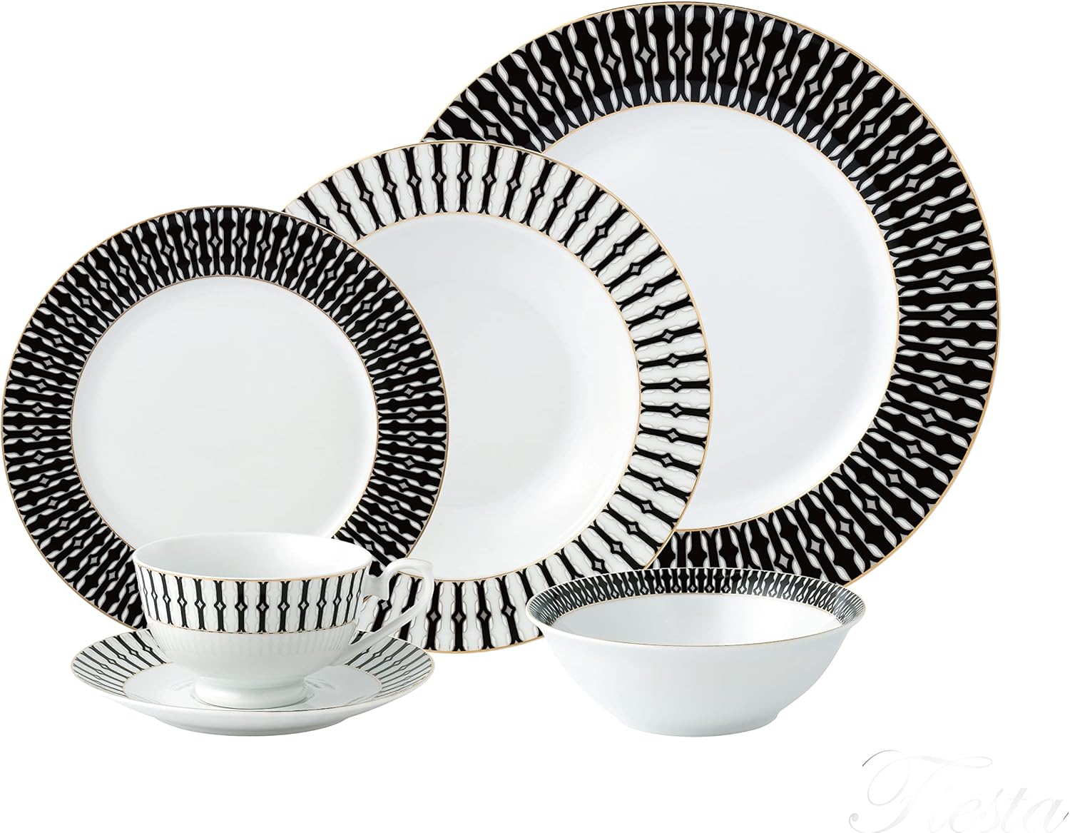 24 Piece Dinnerware Set-Fine China, Service for 4 by Lorren Home Trends
