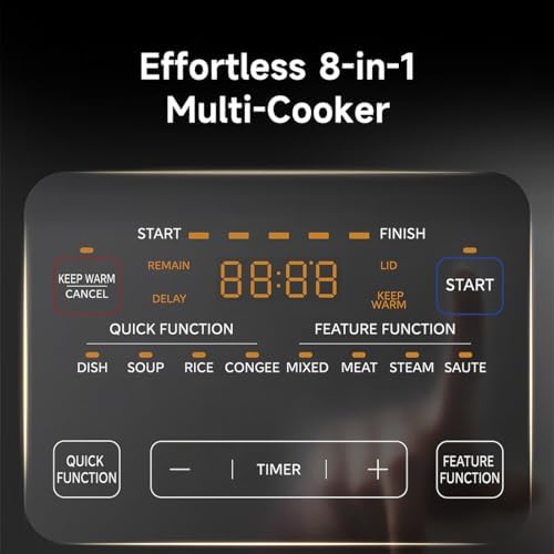 Midea 8-in-1 Electric Pressure Cooker with Dual Pots, Multi-Functional Programmable Slow Cooker, Rice Cooker, Steamer, Sauté Pan and More, 5 Quart