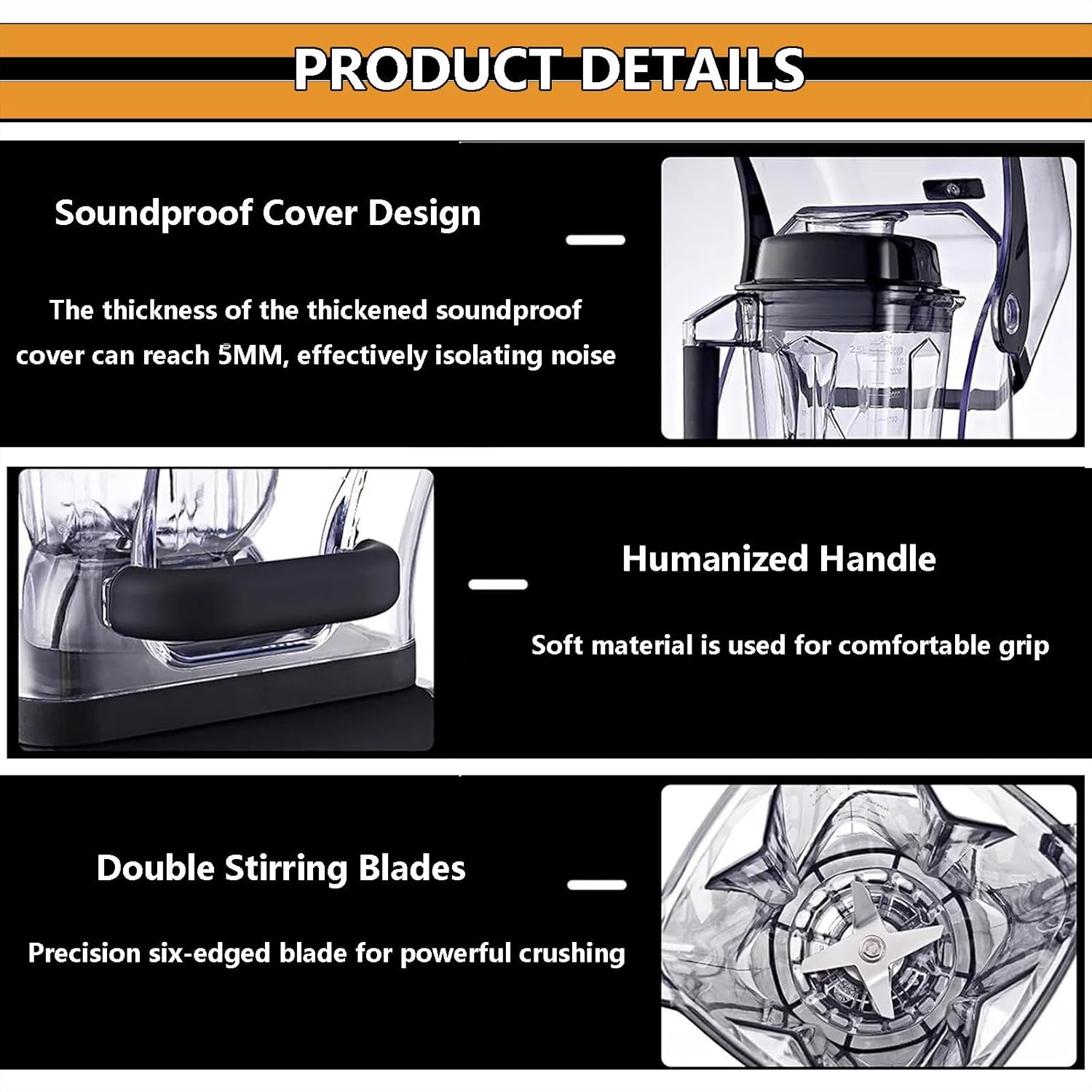 Electric Stand Mixer, Countertop Blenders Smoothie Maker, Food Processors with 5MM Soundproof Cover & Double Stirring Blades,For Kitchen