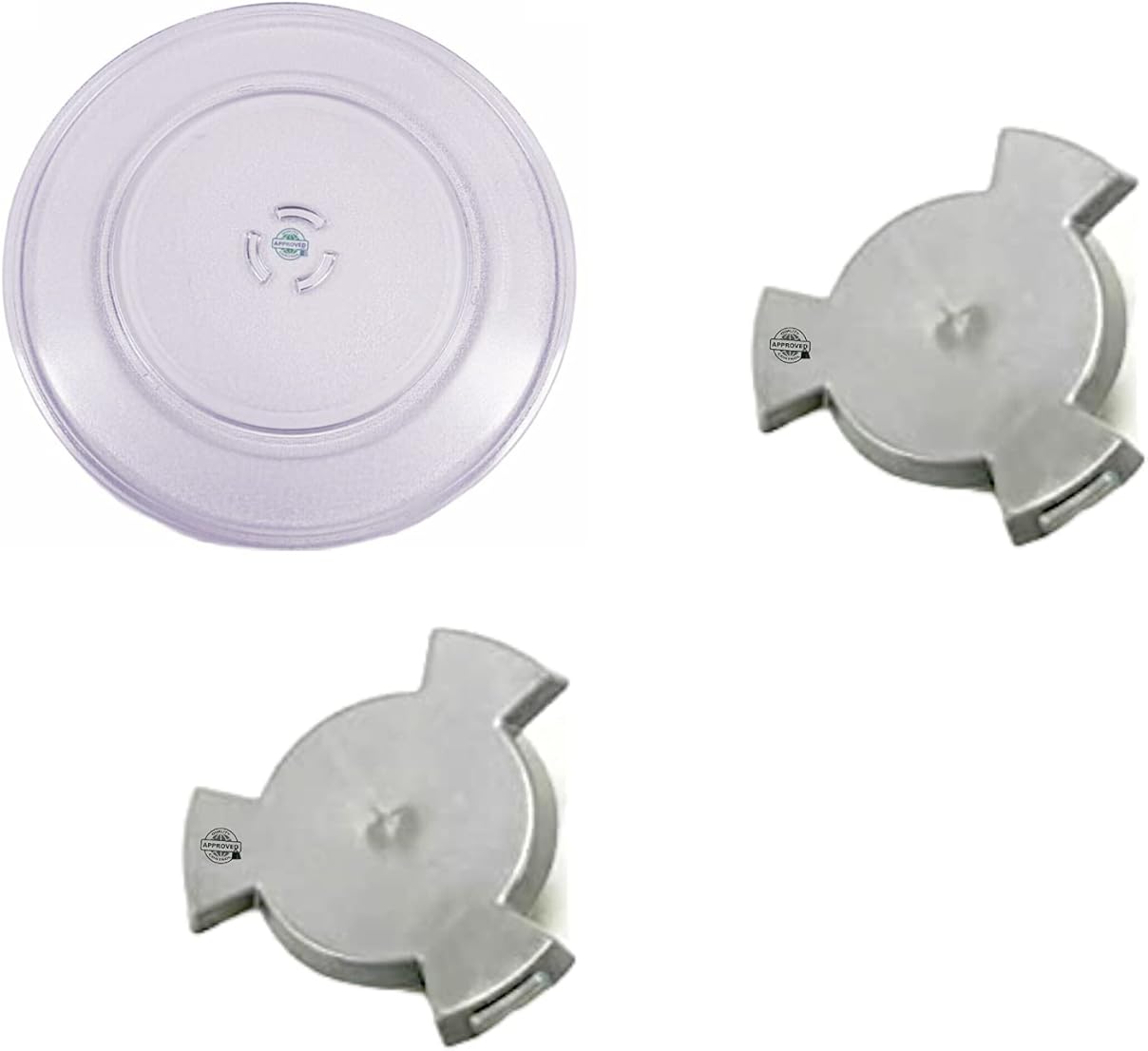 GLOB PRO SOLUTIONS W10818723 WPW10776938 WP8183788 Compatible KIT Microwave Glass Plate + Base Support + Ring Turn Replacement for and Compatible with KitchenAid Jenn-Air Whirlpool Maytag Heavy Duty