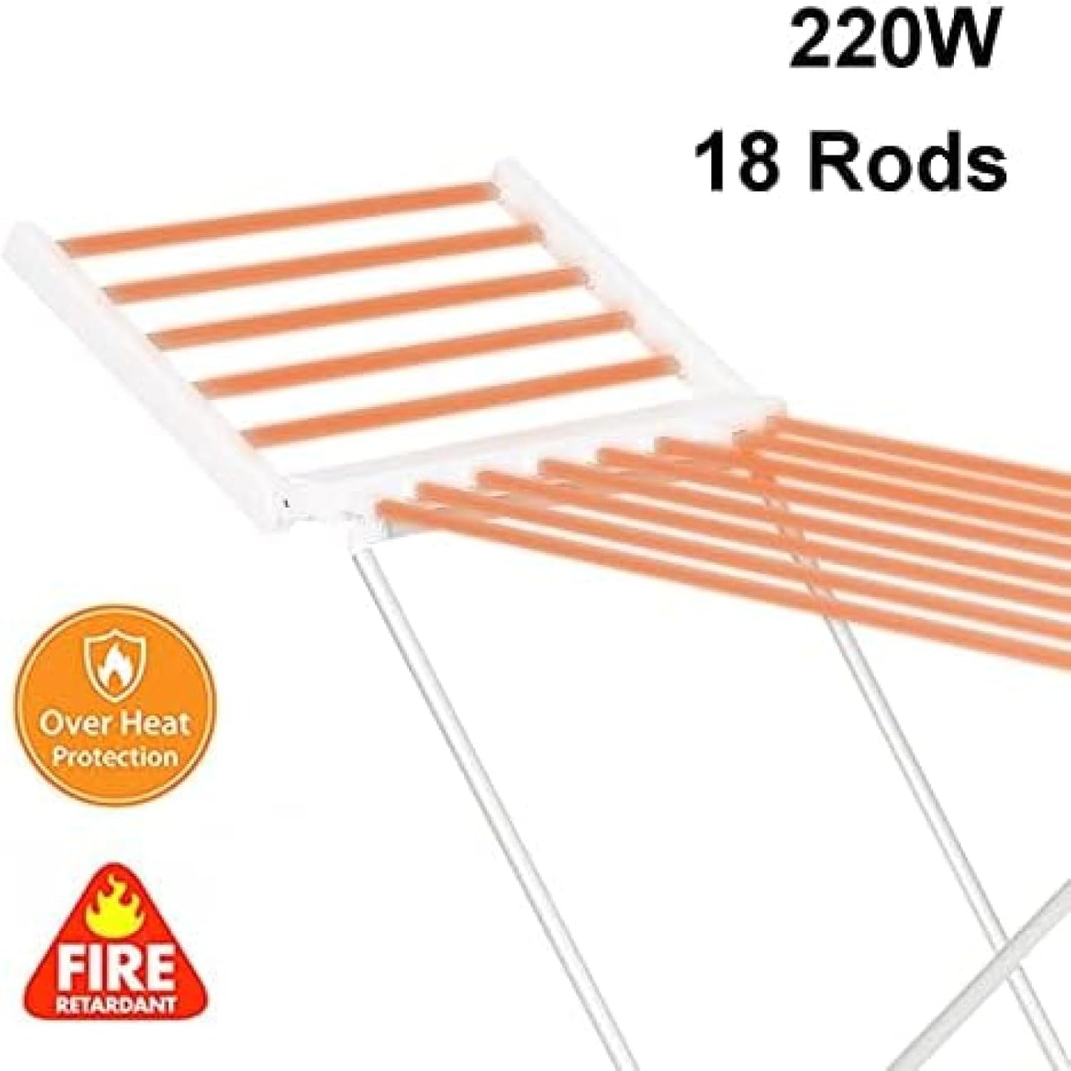 Winged Clothes Dryer Airer, Electric Heated Clothes Drying Rack, Foldable Laundry Airer with 18 Heated Bars, Lightweight and Stable, for Apartments, Home, Dorm
