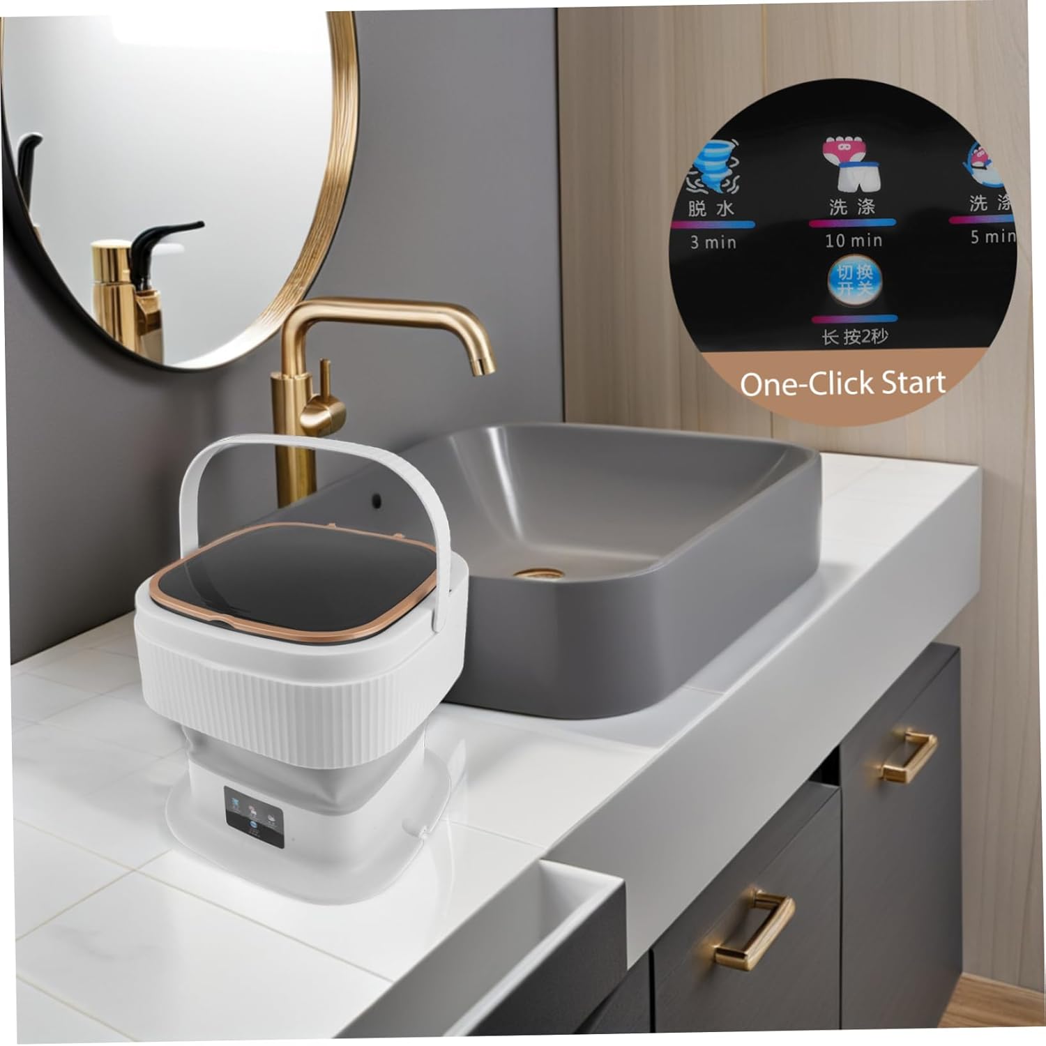 Mini Washing Machine Portable Washer for Clothes Socks Underwear Design Cleaning Modes for Home Hotel Camping Rv