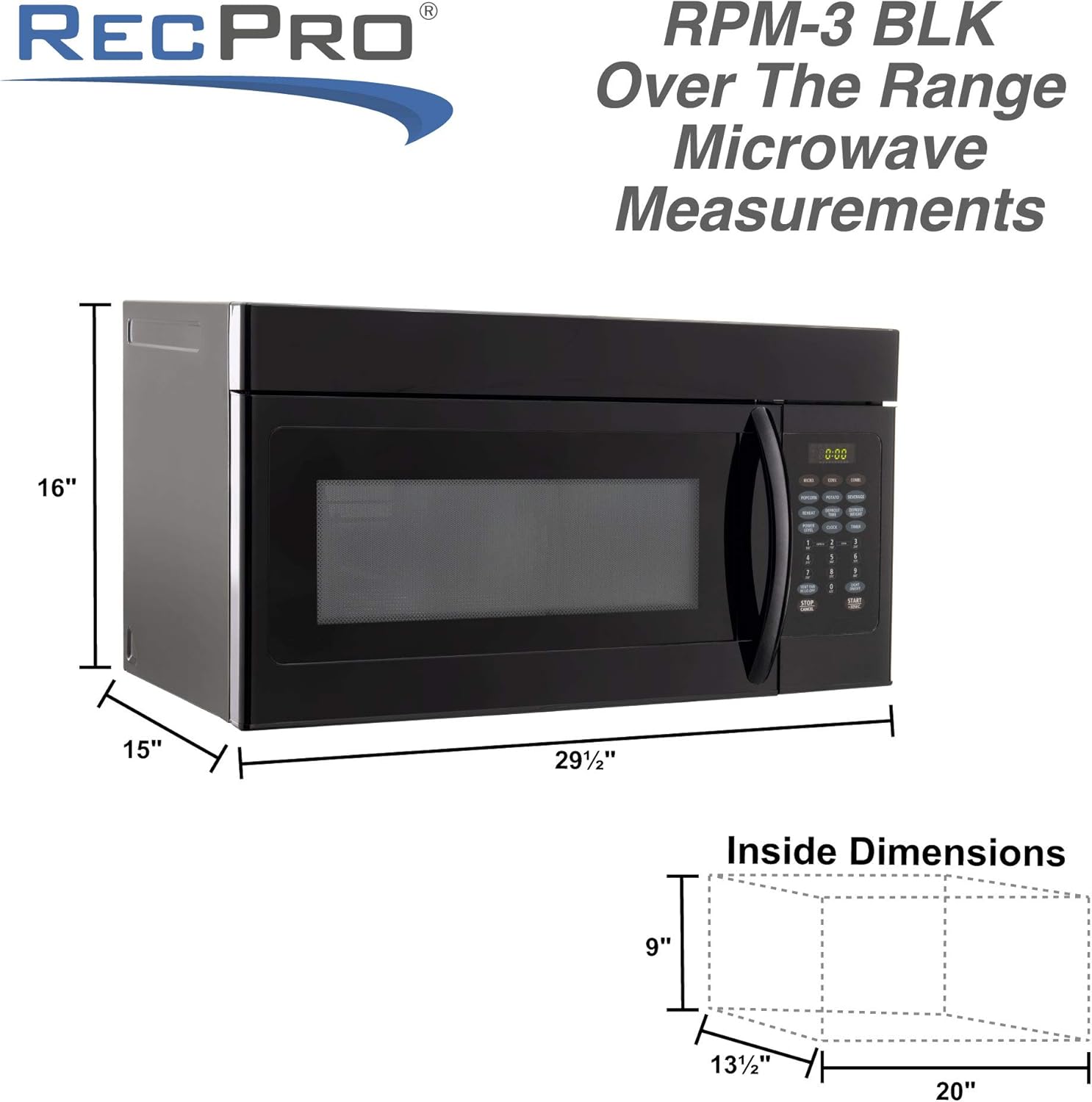 RecPro RV Microwave Over the Range 30