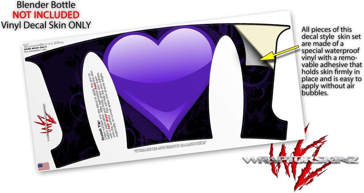 Decal Style Skin Wrap works with Blender Bottle 20oz Glass Heart Grunge Purple (BOTTLE NOT INCLUDED)