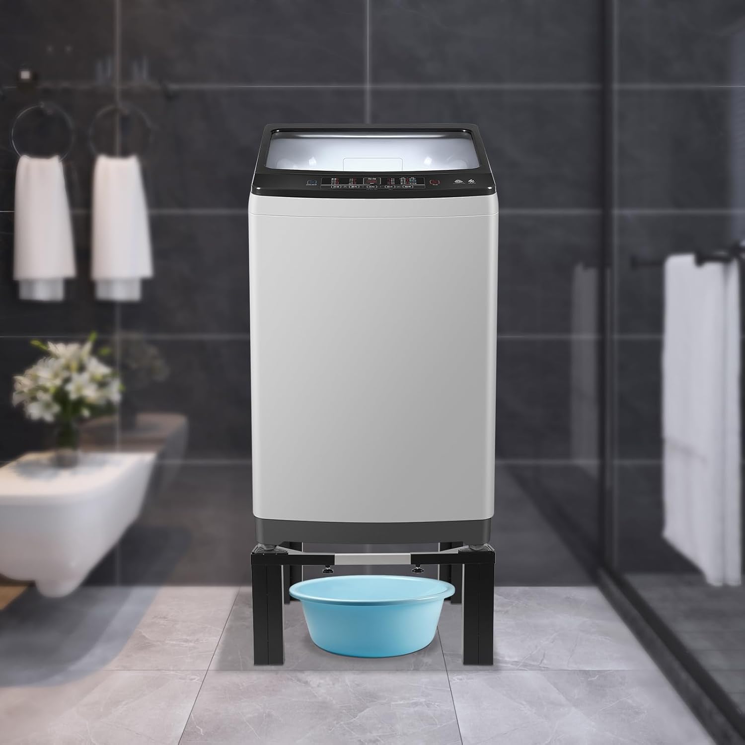 Washing Machine Stand, Dryer Stand, Fridge Stands, Adjustable Furniture Base for Air-conditioner, Household Appliance, Washer, Dryer, Refrigerator Pedestal (White)