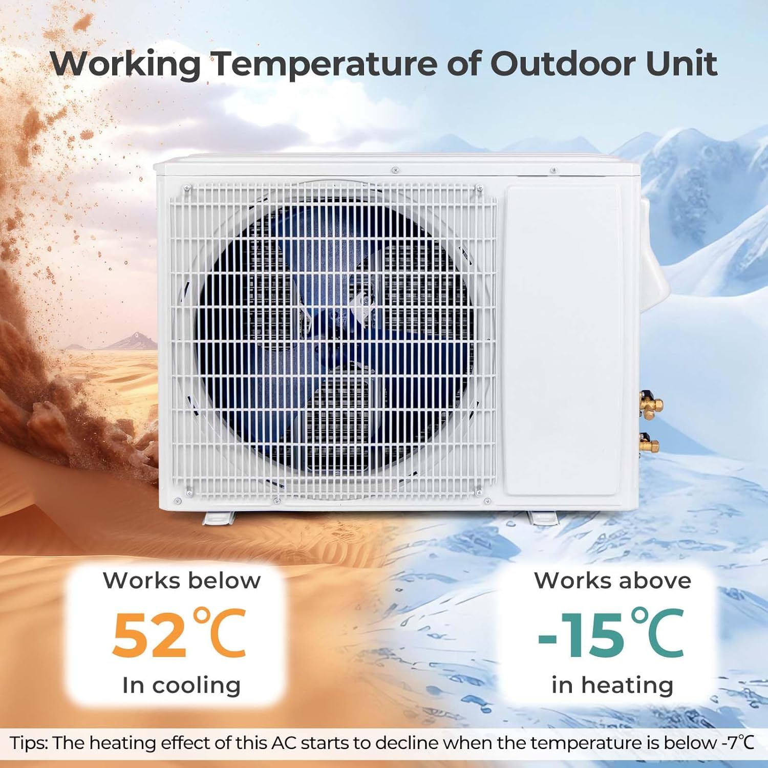 SIMOE 24,000BTU Mini Split Air Conditioner& Heater, 21 SEER2 Wall-Mounted Ductless AC Unit Cools Rooms up to 1500 Sq. Ft, Compatible with Alexa, Inverter AC with 2 Ton Heat Pump & Installation Kit