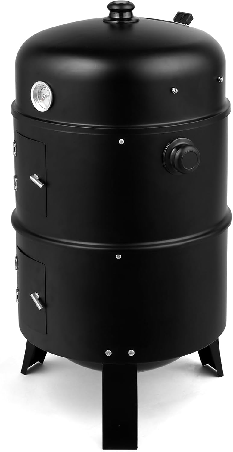 80 * 41 * 48cm Iron Spray Smoker Carbon Grill Black