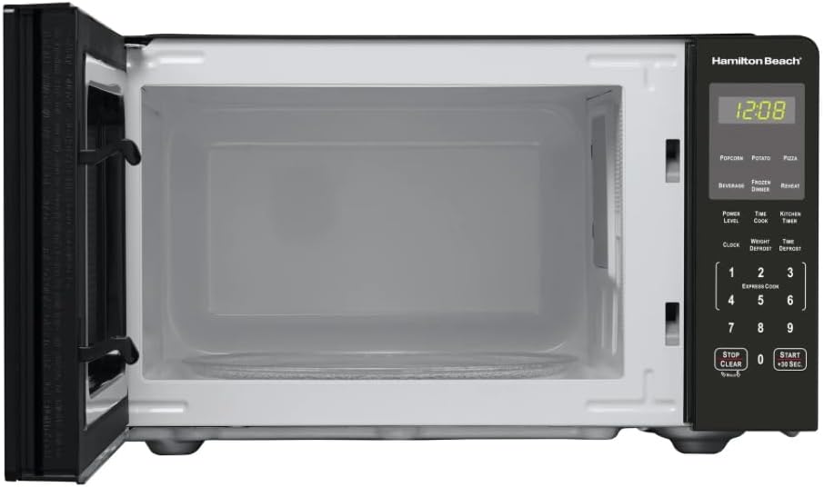 Hamiilton 0.9 Cu ft Countertop Microwave Oven, 900 Watts, Stainless Steel, New
