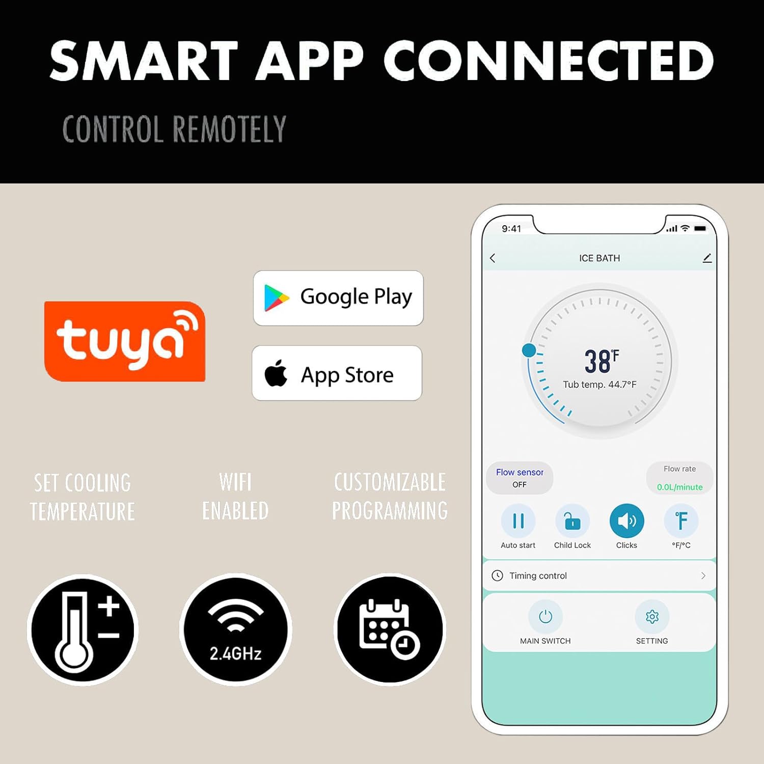 110V Ice Bath Cold Plunge Cooling and Heating Chiller WiFi UV for Ice Hot Bathtub Pod Cold Plunge System Cold Hot Water Immersion Therapy Tub Hot Ice Bucket for