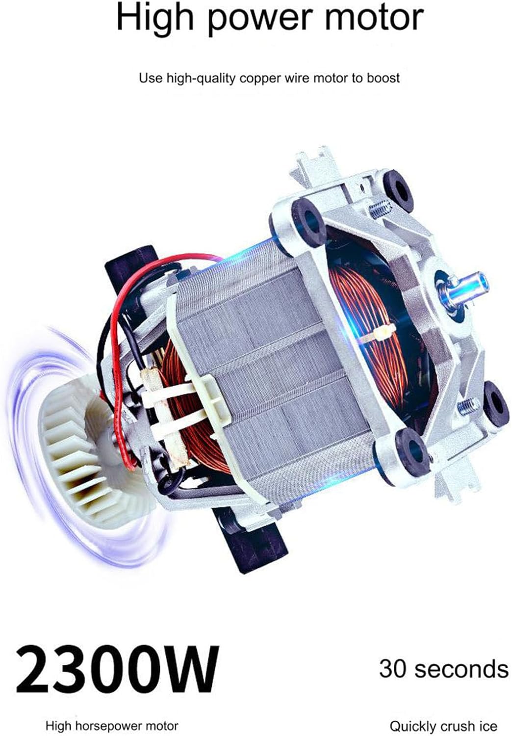 Blender Smoothie Maker with Soundproof Lid, 2.5L Large Capacity, 2300W, 6 Blades, Suitable for Smoothies, Ice and Fruits,5L