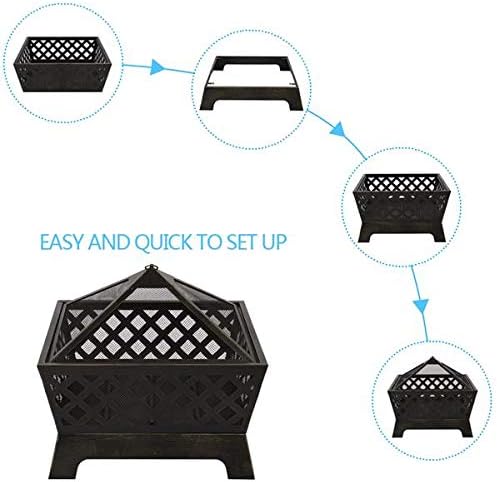 67.01 x 67.01 x 58.42)cm (L x W x H) Steel brazier grill Spark Protection ,Brazier for Patio,Backyard,Garden,Beach,Camping,Picnic