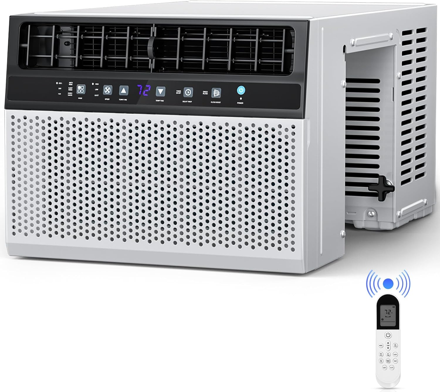 Joy Pebble 10000 BTU Window Air Conditioner, Window Air Conditioner for Room Cools Up to 450sq.ft, Window AC Unit with Cooling, Dehumidifier and 3 Fan Speed, 24-Hour Timer & ECO Mode