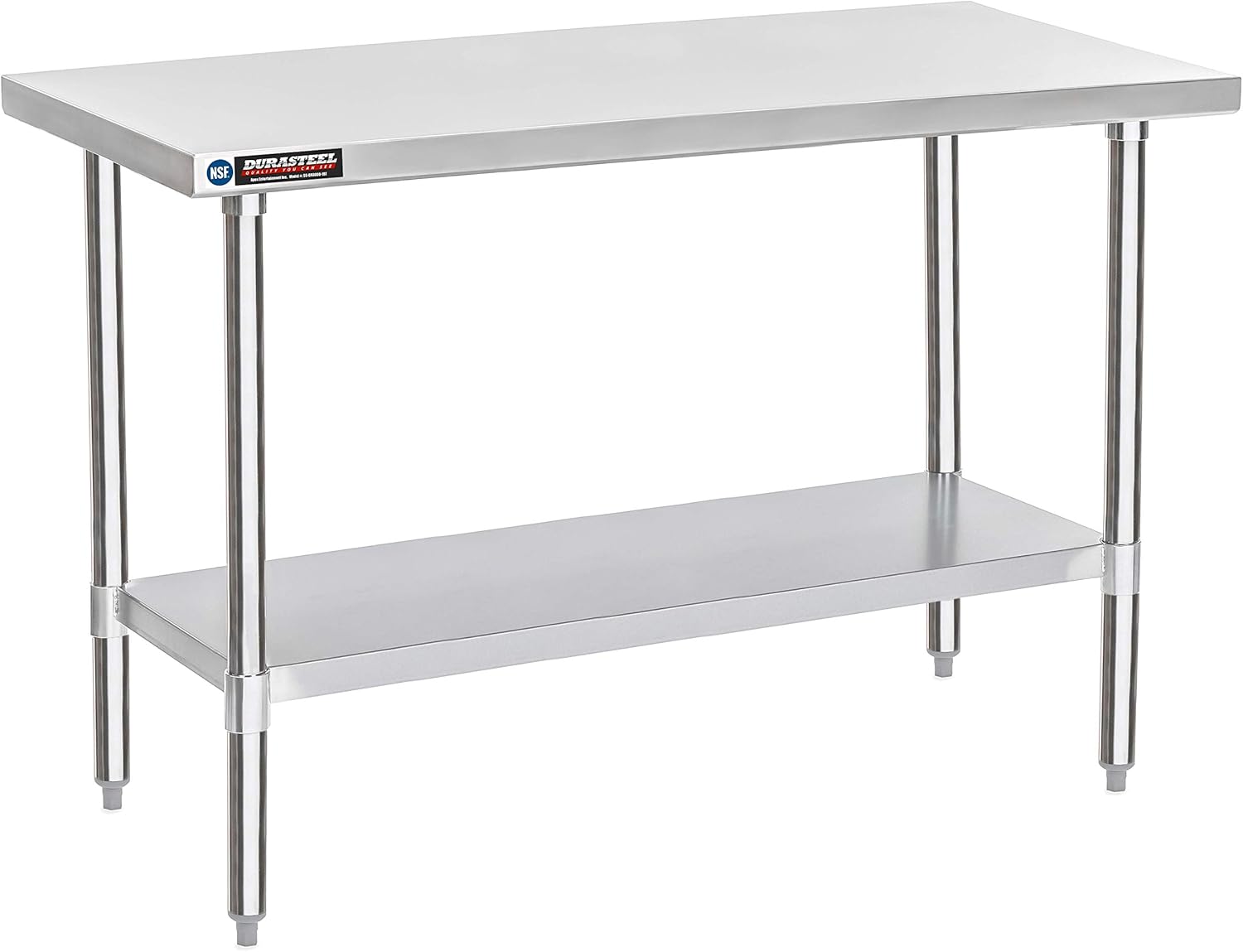 DuraSteel 30x60 Stainless Steel Work Table - NSF Commercial Prep Metal Table - Outdoor Pizza Oven Stand w/Under Shelf - Kitchen Island Laundry Utility Garage Microwave Stand Large Rolling Storage Cart