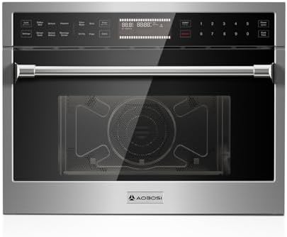 AAOBOSI 24Inch 1.6 Cu.Ft Microwave Ovens Air Fryer Combos, Sensor&Auto Cook, Convection Oven 8 Cooking Modes, Tempered Glass,1000W Power