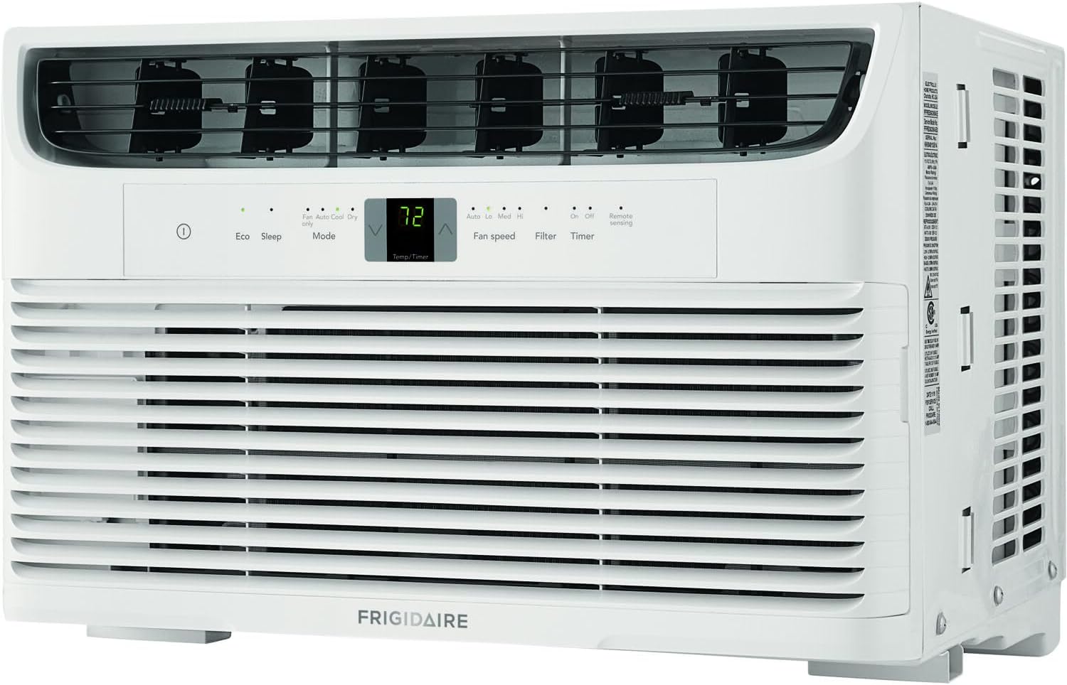 Frigidaire 6,000 BTU Window Air Conditioner & Dehumidifier, 115V, Cools up to 250 Sq. Ft. for Apartment, Dorm Room & Small/Medium Rooms, with Remote Control, Programmable Timer, and Sleep Mode, White
