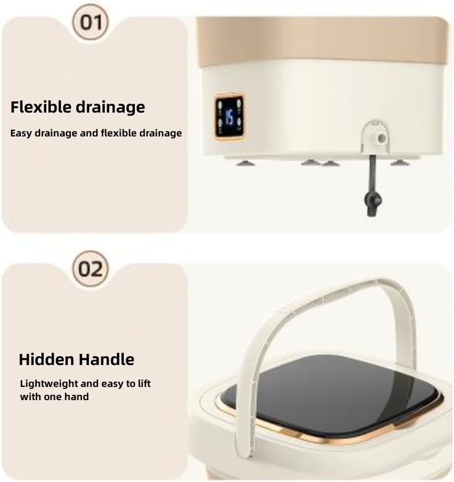 Portable Mini Folding Washing Machine，9L Dormitory Small Automatic Washing and Stripping Integrated Washing Machine，Underwear or Small Items, Apartment, Dorm, Camping, RV Travel Laundry (Purple)